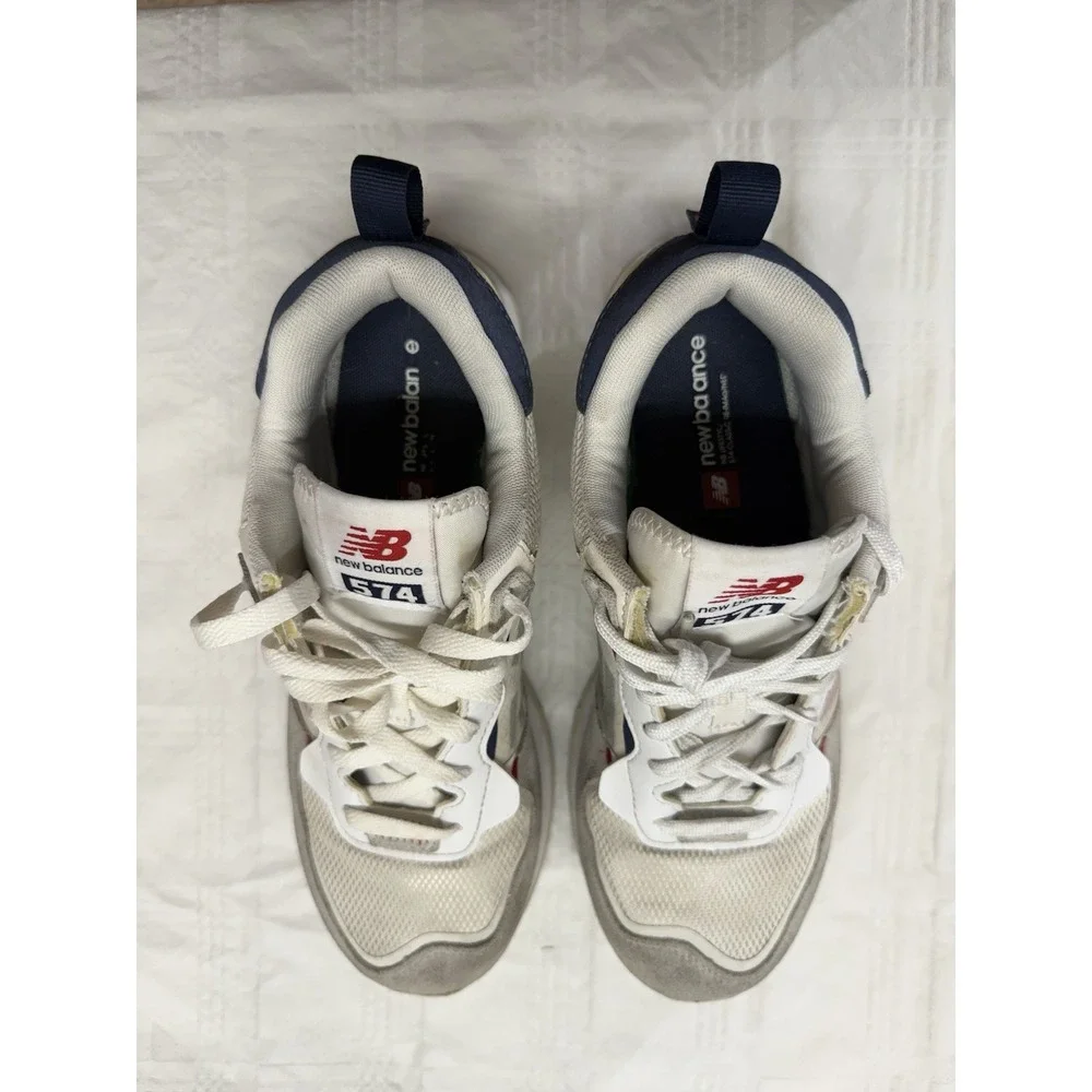 New Balance 574 Reimagined White Natural Indigo Mens Size 8